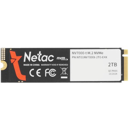 Накопитель SSD Netac NV7000-T, 2Tb, M.2 2280, PCIe 4.0 x4, NVMe, R/W 7300/6700, с радиатором