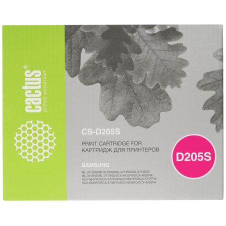 Картридж лазерный Cactus CS-D205S черный (2000 стр.) для SAMSUNG ML-3310D/3310ND/3710D/3710ND/SCX-4833FD/4833FR/5637FR
