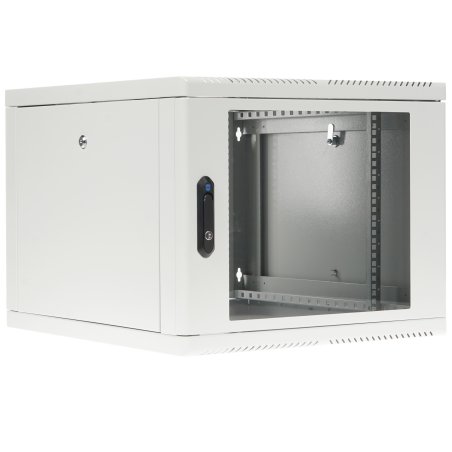 Шкаф настенный ЦМО ШРН-М-9.650 9U 600x650 мм пер. дв. стекл съемные бок. пан. 50 кг серый