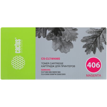Картридж лазерный Cactus CS-CLT-M406S magenta пурпурный (1000 стр.) для принтеров Samsung CLP-360/365/CLX-3300/3305