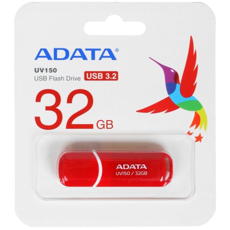 Флешка USB ADATA UV150 (AUV150-32G-RRD), 32Gb, USB 3.0, R/W 35/10, красный