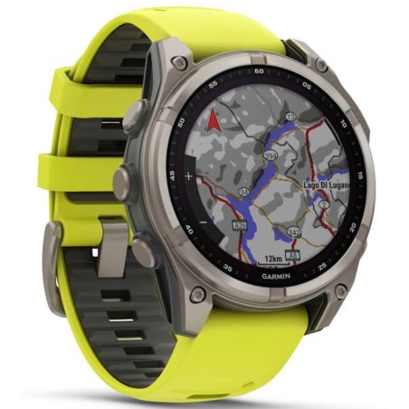 Умные часы Garmin Fenix 8 Solar Sapphire, 1.6" AMOLED, Wi-Fi, Bluetooth, NFC, 100м, серый / желтый