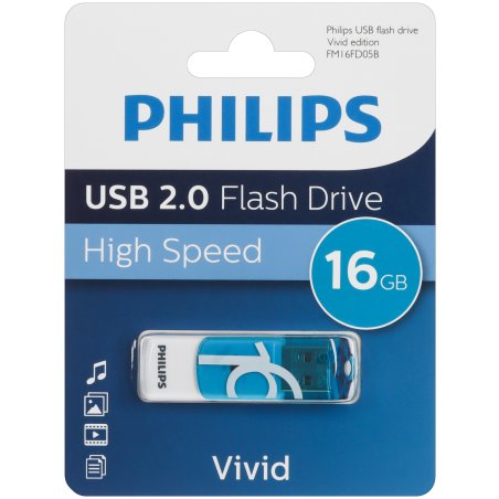 Флешка USB 16Gb PHILIPS VIVID2.0 16Gb, USB 2.0