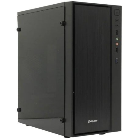 Компьютерный корпус Minitower ExeGate mEVO-9301 Black-RGb light, ATX, (600NPX), 2*USB+1*USB 3.0, HD Audio