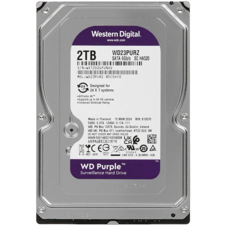 Жесткий диск Western Digital 2Tb SATA-III Surveillance Purple (5400rpm) 64Mb 3.5"