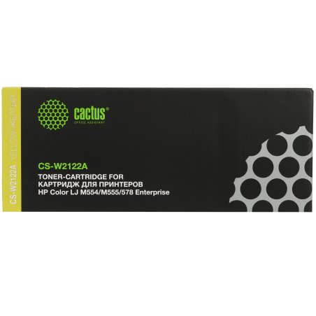 Картридж лазерный Cactus CS-W2122A (212A, W2122A) желтый (4500 стр.) для HP Color LJ M554/M555/578 Enterprise