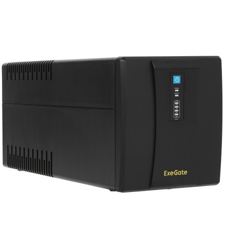 Источник бесперебойного питания ExeGate EP285490RUS SpecialPro UNB-1200.LED.AVR.EURO.RJ.USB 1200VA/750W, LED, AVR, 4 евророзетки, RJ45/11, USB, черный