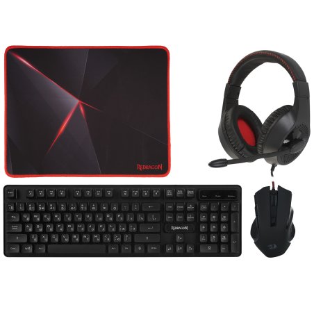 Игровой набор клавиатура + мышь + коврик + гарнитура Redragon S137 RU