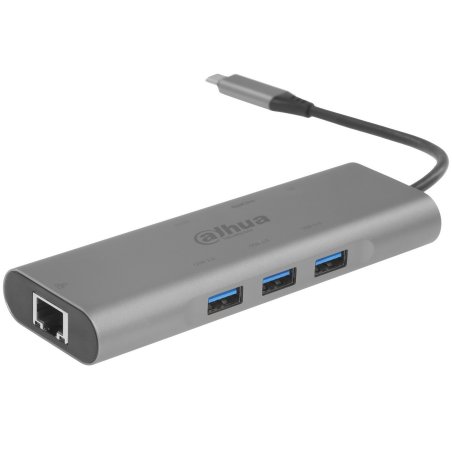 Док станция Dahua 8 in 1 USB 3.1 Type-C to USB 3.0 + HDMI + RJ45 + SD/TF + PD Docking Station