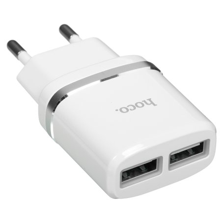 Сетевое зарядное устройство C12 Smart dual USB charger, белый
