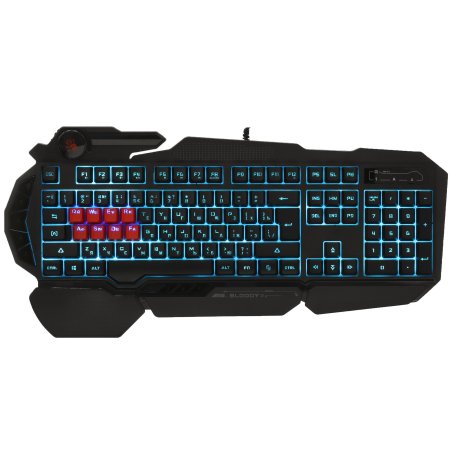 Клавиатура A4Tech Bloody B318 черный USB Multimedia Gamer LED (подставка для запястий)