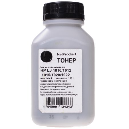 Тонер для HP LJ 1010/1012/1015/1020/1022 (NetProduct) черный, 100 г, банка