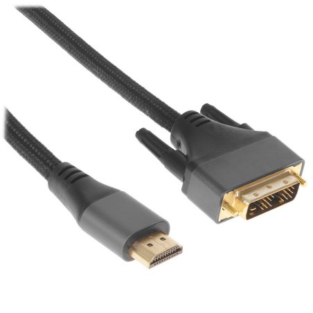 Кабель HDMI-DVI Cablexpert CC-HDMI-DVI-4K-6, 19M/19M, single link, 4K, медь, нейлоновая оплетка, метал.разъемы, 1.8м, черный, коробка