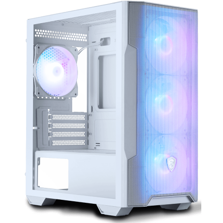 Компьютерный корпус MSI MAG FORGE M100R WHITE Mini-Tower, MATX, 1xUSB 3.0, 2xUSB 2.0, 4x120мм ARGb Fan, ARGb Control Board, Tempered Glass Window, Brown Box (932220)