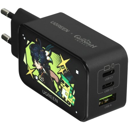 Сетевое зарядное устройство UGREEN X753 (25356)Nexode Pro 65W Ultra Slim USB-A+2*USB-C GaN Tech Fast Charger EU. Цвет: серый