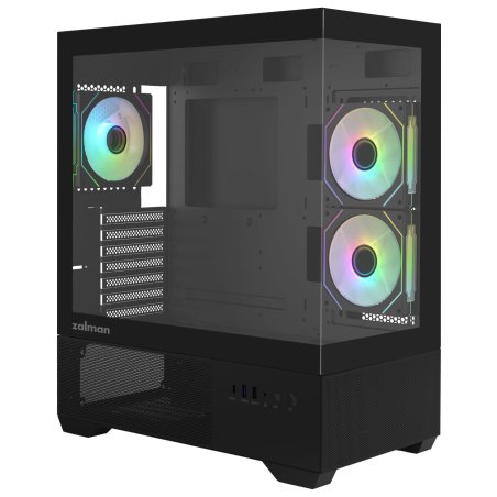 Компьютерный корпус ZALMAN CHRONIX, ATX, BLACK, WINDOW, 1xCombo (3.5’’ or 2.5’’), 1x3.5’’HDD, 2x2.5’’SSD, 1xUSB2.0, 1xUSB3.0, 1xUSB Type-C, SIDE 2x120мм ARGb, REAR 1x120мм ARGb