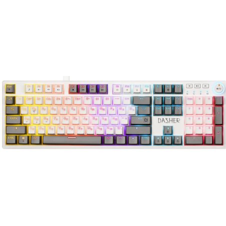 Клавиатура проводная механическая Defender Dasher GK-472 RU,серый/белый