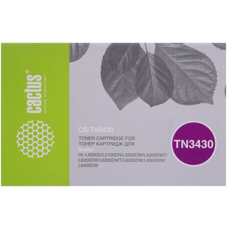 Картридж лазерный Cactus CS-TN3430 черный (3000стр.) для Brother HL L5000/5100/5200/6250/6300/6400