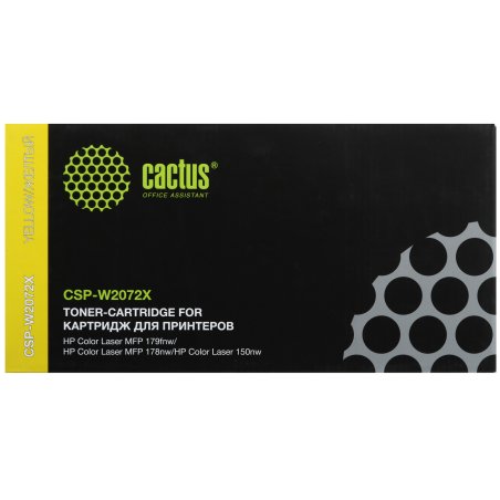 Картридж лазерный Cactus CSP-W2072X желтый (1300стр.) для HP Color Laser 150a/150nw/178nw MFP/179fnw MFP