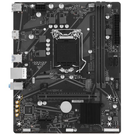 Материнская плата Gigabyte H410M K 2.0, LGA 1200, Intel Q470, 2xDDR4, 2xSATA, 1xM.2, 1xPCIe 3.0 x16, 1xPCIe x1, 1xHDMI, 1x 1Gb LAN, 2xUSB-A 3.2 Gen 1, 4xUSB-A 2.0, 3x3.5 мм, 7.1, mATX