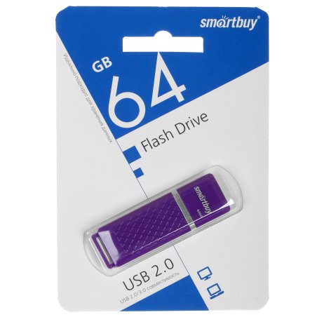 Флешка USB 2.0 64 Gb Smartbuy Quartz series фиолетовый