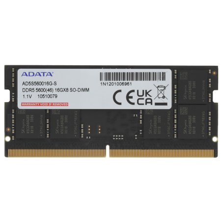 Оперативная память A-Data, DDR5, 16Gb (1x16 Gb), 5600 MHz, CL46, SO-DIMM