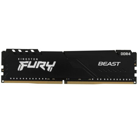 Оперативная память Kingston Fury Beast, DDR4, 32Gb (1x32Gb), 3200MHz, CL16, DIMM, с радиатором, черный