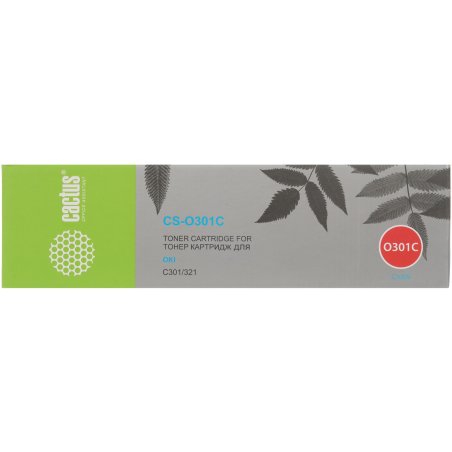 Картридж лазерный Cactus CS-O301C (44973543) голубой (1500 стр.) для OKI C301/321