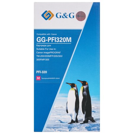Картридж струйный G&G GG-PFI320M (PFI-320M) пурпурный (300 мл) для Canon imagePROGRAF TM-200/200MFP/205/300/300MFP/305