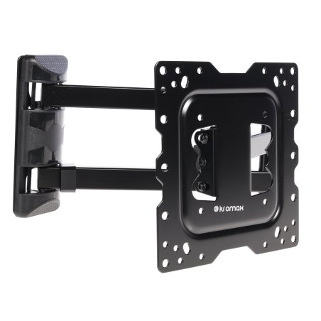 Кронштейн Kromax DIX-18 BLACK(для LED/LCD телевизоров 22"-55", max 40 кг, настенный, 5 ст свободы, наклон ±15°, поворот 180°, от стены 66-605 мм, max VESA 400x400 мм, вращение экрана ±5°, съемная монтажная пластина, кабель-канал, 4 шт/уп.)