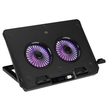Подставка для ноутбука Digma D-NCP170-2x110RGb 18" 400x288x45мм 52дБ 2xUSB 2x 110ммFAN 1250г Fan-control металл/пластик черный