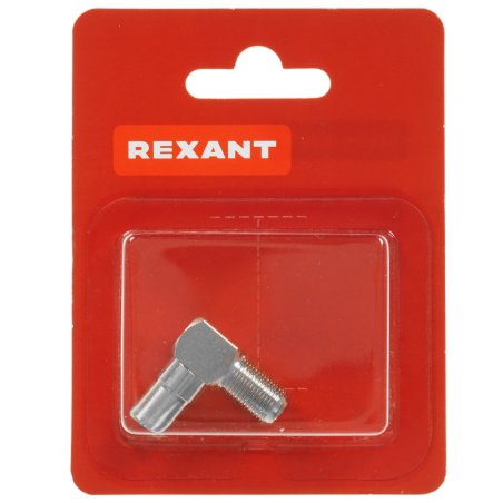 Переходник антенный Rexant (гнездо F - штекер TV), угловой (1шт.)