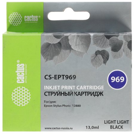 Картридж струйный Cactus CS-EPT969 светло-серый (13 мл) для Epson Stylus Photo R2880