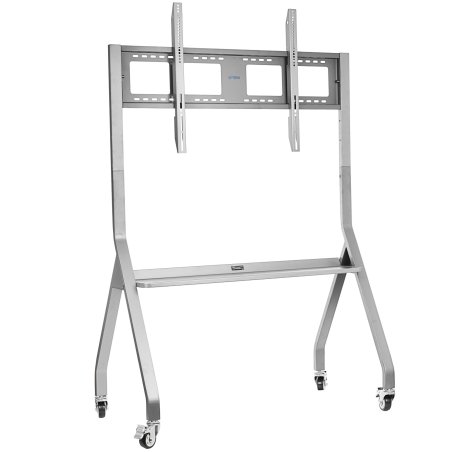 Мобильная стойка напольная Kromax OMEGA-12 silver, 1 шт/уп, Мобильная стойка напольная для TV 32"-120", max вес 80 кг, высота 1640-1820 мм, max VESA 1000x600 мм