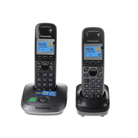 Телефон беспроводной (DECT) Panasonic KX-TG2512RU1 Доп трубка в комплекте, АОН, Caller ID, спикерфон, полифония