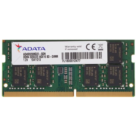 Оперативная память ADATA, DDR4, 8Gb (1x8Gb), 3200MHz, SO-DIMM