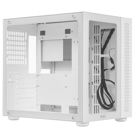 Компьютерный корпус Ginzzu V560 RGb подсветка, закаленное стекло 1*USB 3.0,1*USB 2.0, AU белый ATX