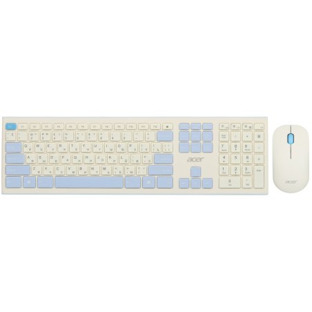 Комплект клавиатура + мышь Acer OCC205 беспроводной USB, 1200 dpi, белый/голубой