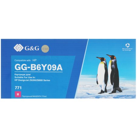 Картридж струйный G&G GG-B6Y09A 771C пурпурный (775 мл) для HP DesignJet Z6200