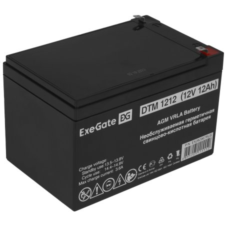 Батарея ExeGate DTM 1212 (12V 12Ah 1251W), клеммы F2