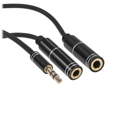Кабель аудио разветвитель Cablexpert CCAB-02-35MY-0.2MB. 3.5 джек (M)/2х 3.5 джек (F), черный, 0.2м, блистер