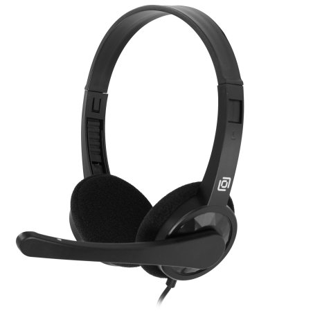 Наушники с микрофоном Оклик HS-M600 черный 1.8м накладные оголовье (1900372)