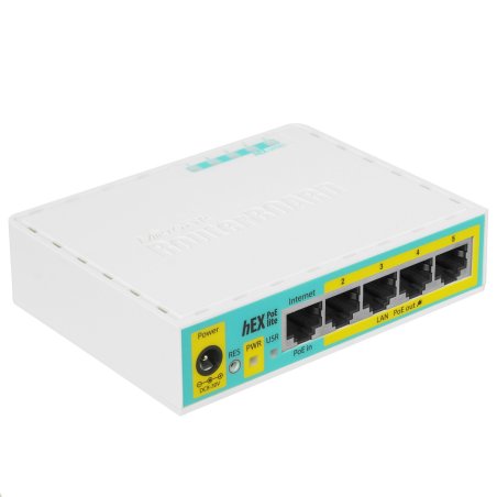Маршрутизатор MikroTik RB750UPr2 hEX PoE lite 5x Ethernet, раздача PoE, 650 МГц ЦП, 64 МБ 5-портовый 100-Мбитный маршрутизатор с поддержкой PoE на 4-х портах