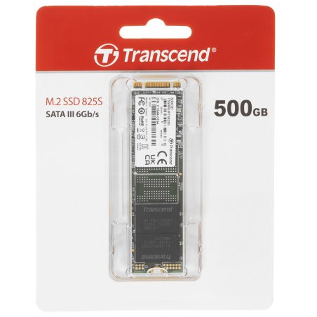 Накопитель SSD M.2 Transcend 500Gb MTS825 TS500GMTS825S (SATA3, up to 530/480MBs, 3D NAND, 180TBW, 22x80мм)