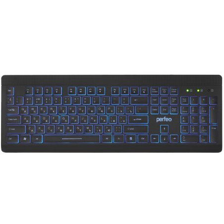 Клавиатура проводная PERFEO (PF_B3410) VISION Multimedia, GAME DESIGN, подсв. 3 цвет USB, черн