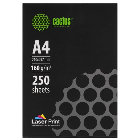 Бумага Cactus CS-LPA4160250 A4/160г/м2/250л./белый для лазерной печати