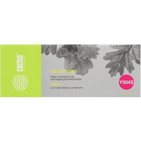 Картридж лазерный Cactus CS-CLT-Y504S желтый (1800 стр.) для Samsung CLP 415N/ CLX 4195FW/ 4195FN