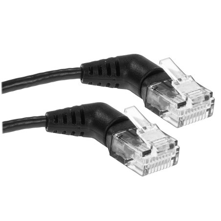 Патч-корд Vention прямой UTP cat.6a, RJ45 угол 90 - 0,5м. Черный