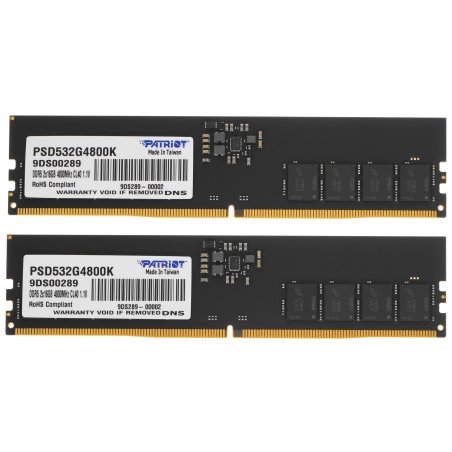 Оперативная память Patriot Signature, DDR5, 32Gb (2x16 Gb), 4800 MHz, CL40, DIMM