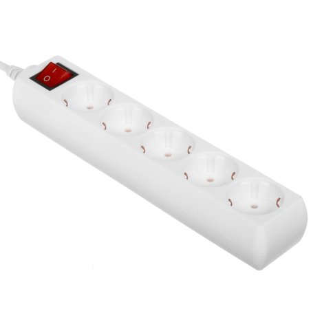 Сетевой удлинитель Buro BU-PS5.5/W 5 м (5 розеток) белый (пакет ПЭ)